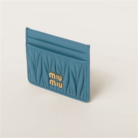 miu miu card holder blue|Marina Blue Leather Card Holder .